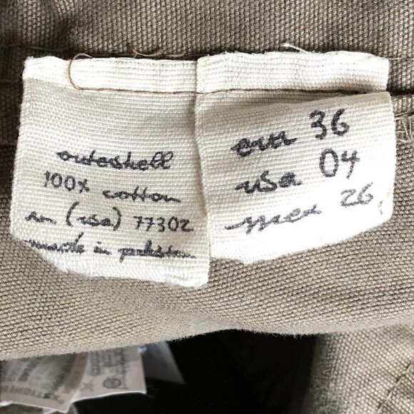 Zara Love Trf XX Cargo Khaki Green Capri Drawstring Jean 100% Cotton Women Sz 4 - Picture 9 of 16